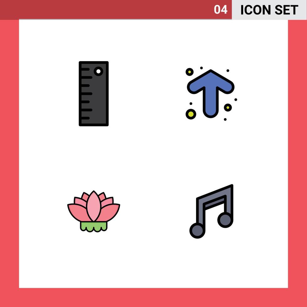 4 iconos creativos signos y símbolos modernos de diseño dirección de flecha china elementos básicos de diseño vectorial editables vector