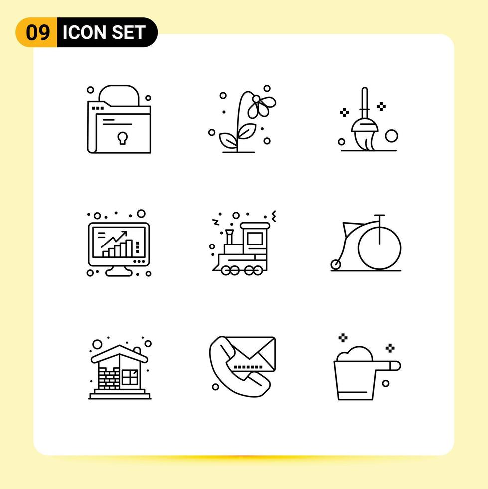 9 Creative Icons Modern Signs and Symbols of festival data bucket poll bars Editable Vector Design Elements