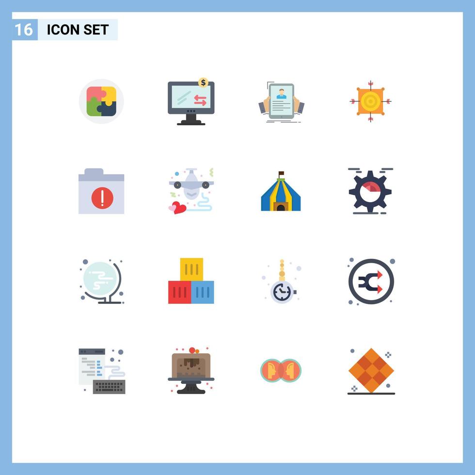 16 Universal Flat Colors Set for Web and Mobile Applications target dart resume board profile Editable Pack of Creative Vector Design Elements