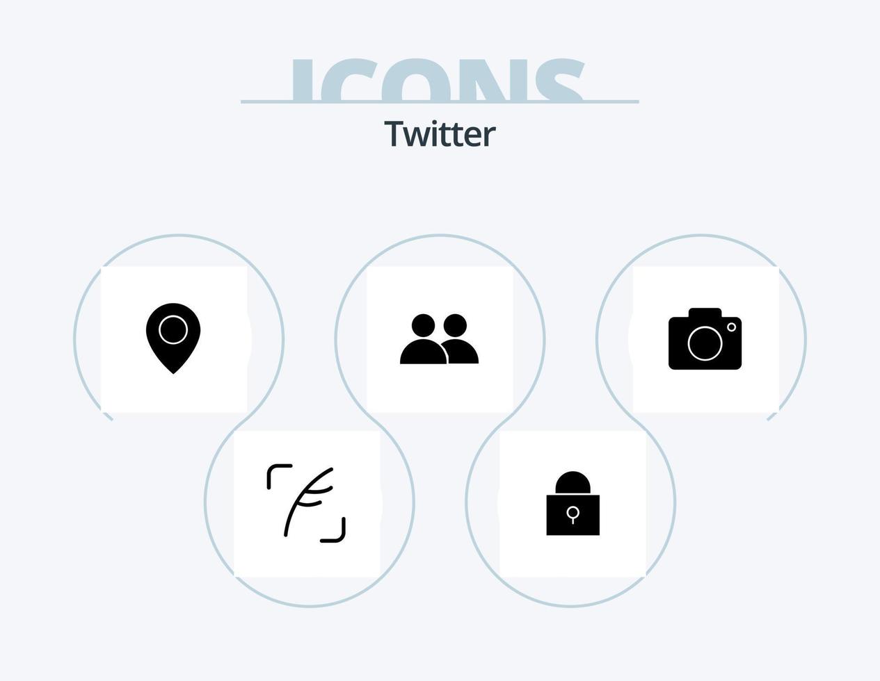 Twitter Glyph Icon Pack 5 Icon Design. camera. image. location. twitter. user vector