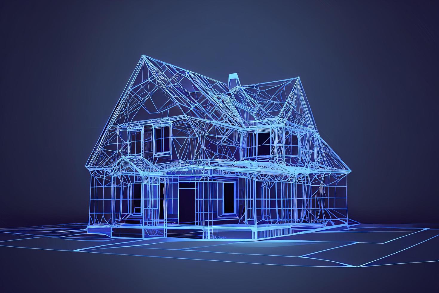 Home, real estate concept. Private house concept. Low poly photo