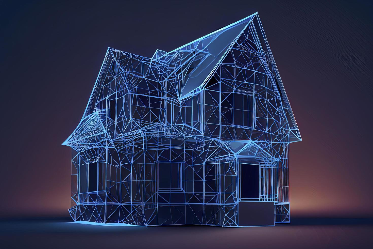 Home, real estate concept. Private house concept. Low poly photo