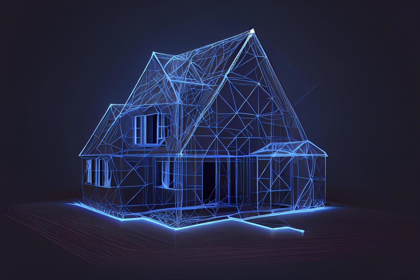 Home, real estate concept. Private house concept. Low poly photo