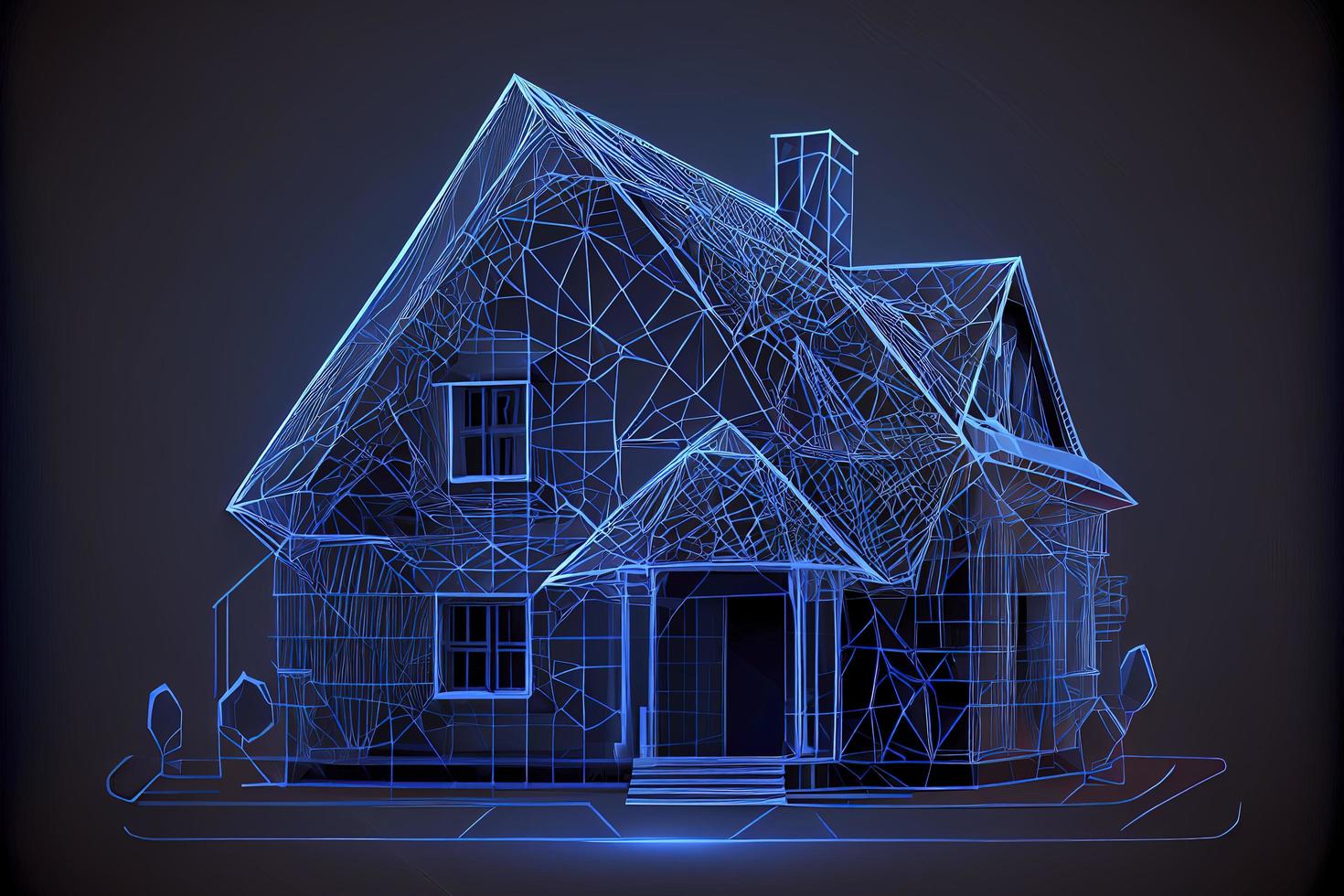 Home, real estate concept. Private house concept. Low poly photo