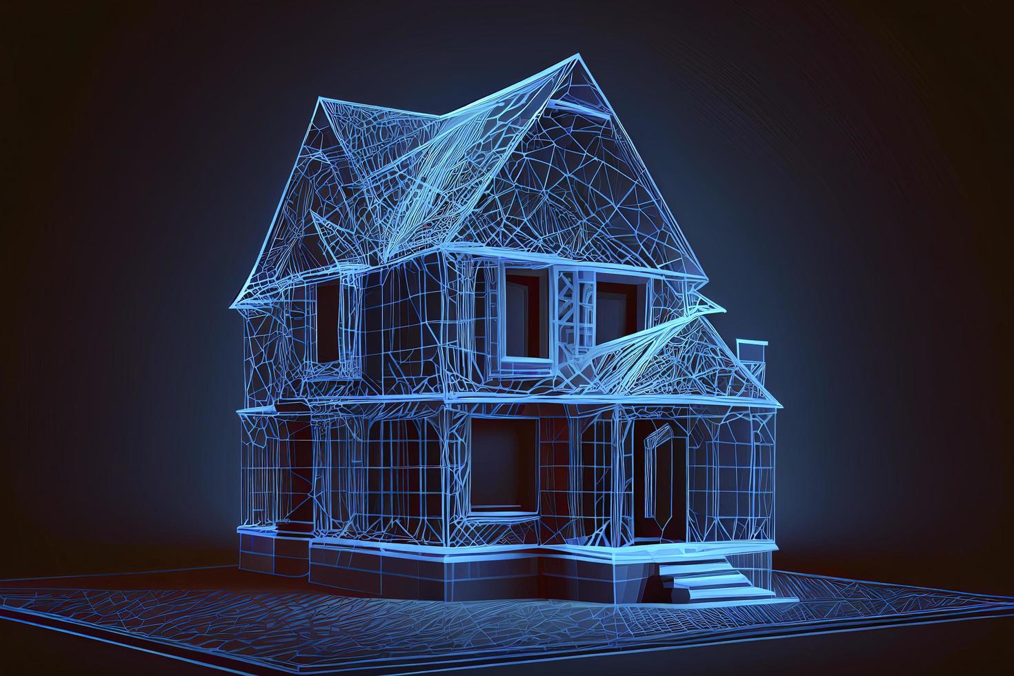 Home, real estate concept. Private house concept. Low poly photo