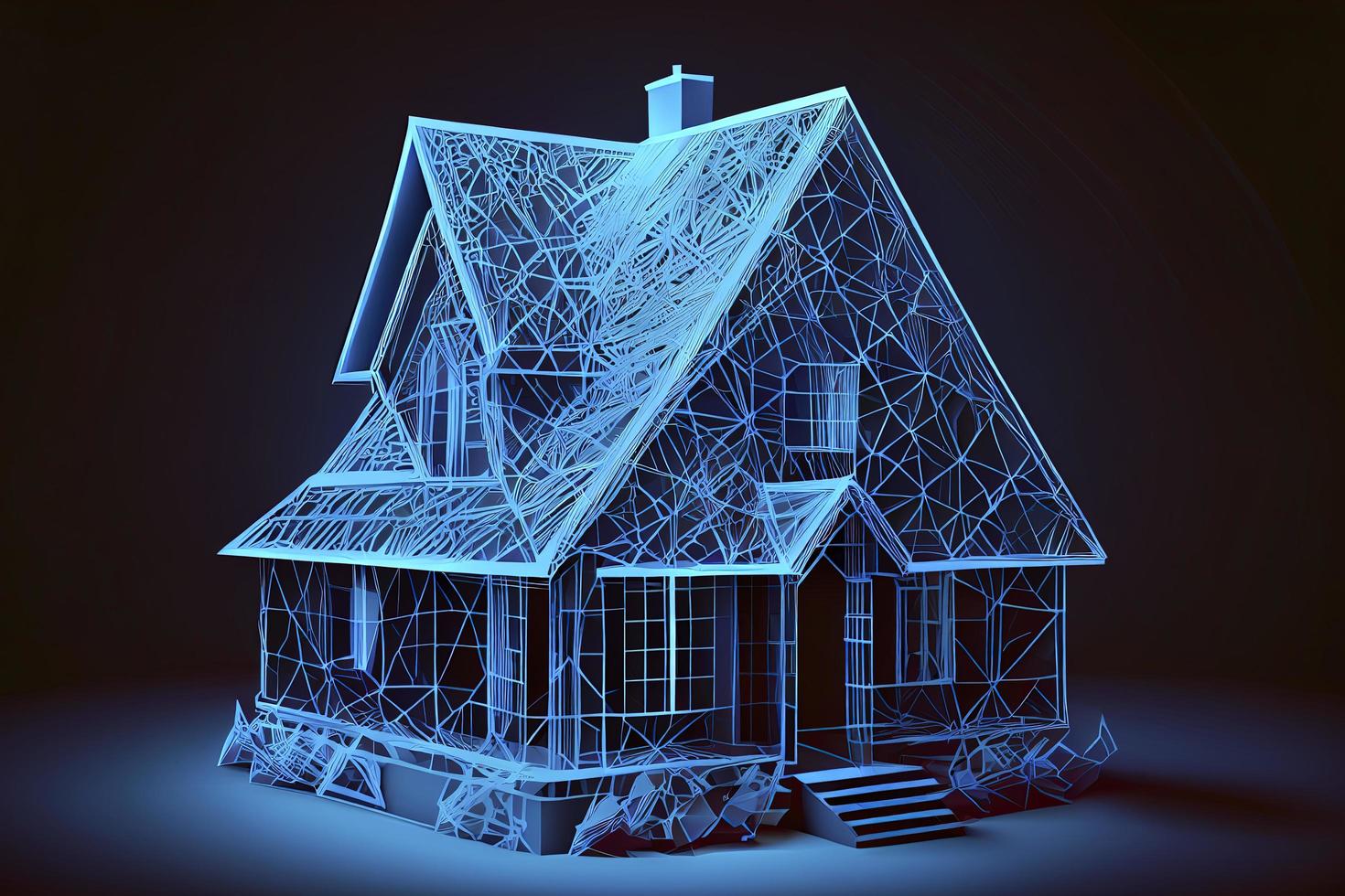 Home, real estate concept. Private house concept. Low poly photo