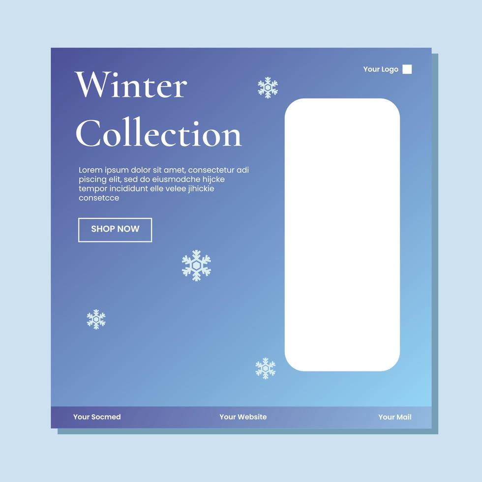 Winter Sale Social Media Post Design, Social Media Banner Design vector