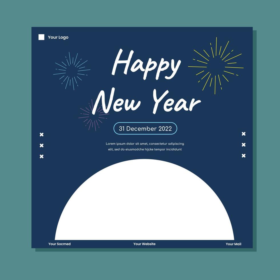 Happy New Year poster. unique and colorful template free download. vector