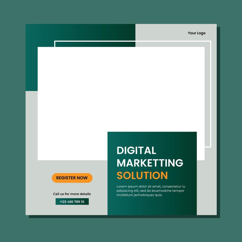 Editable minimal square banner template. Suitable for social media post and web internet ads. Vector illustration with photo college