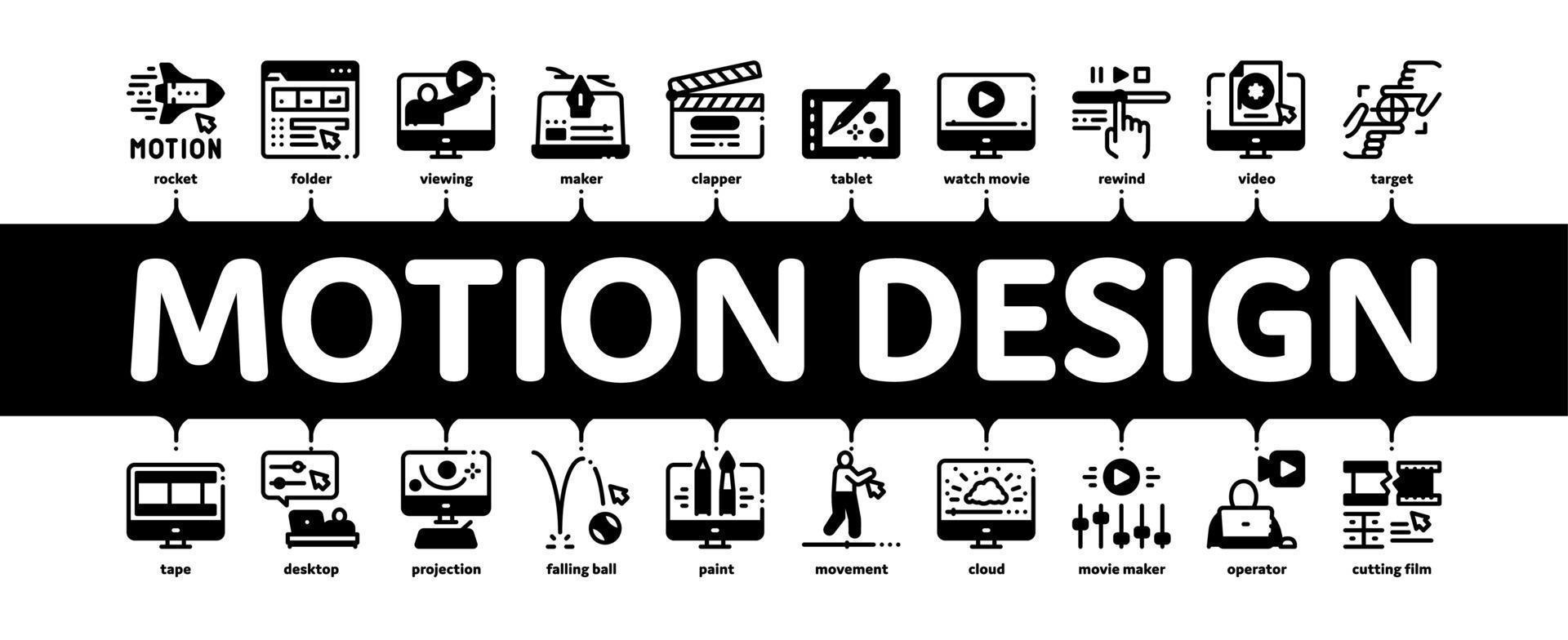 Motion Design Studio Minimal Infographic Banner Vector