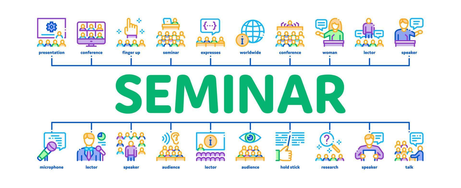 Seminar Conference Minimal Infographic Banner Vector