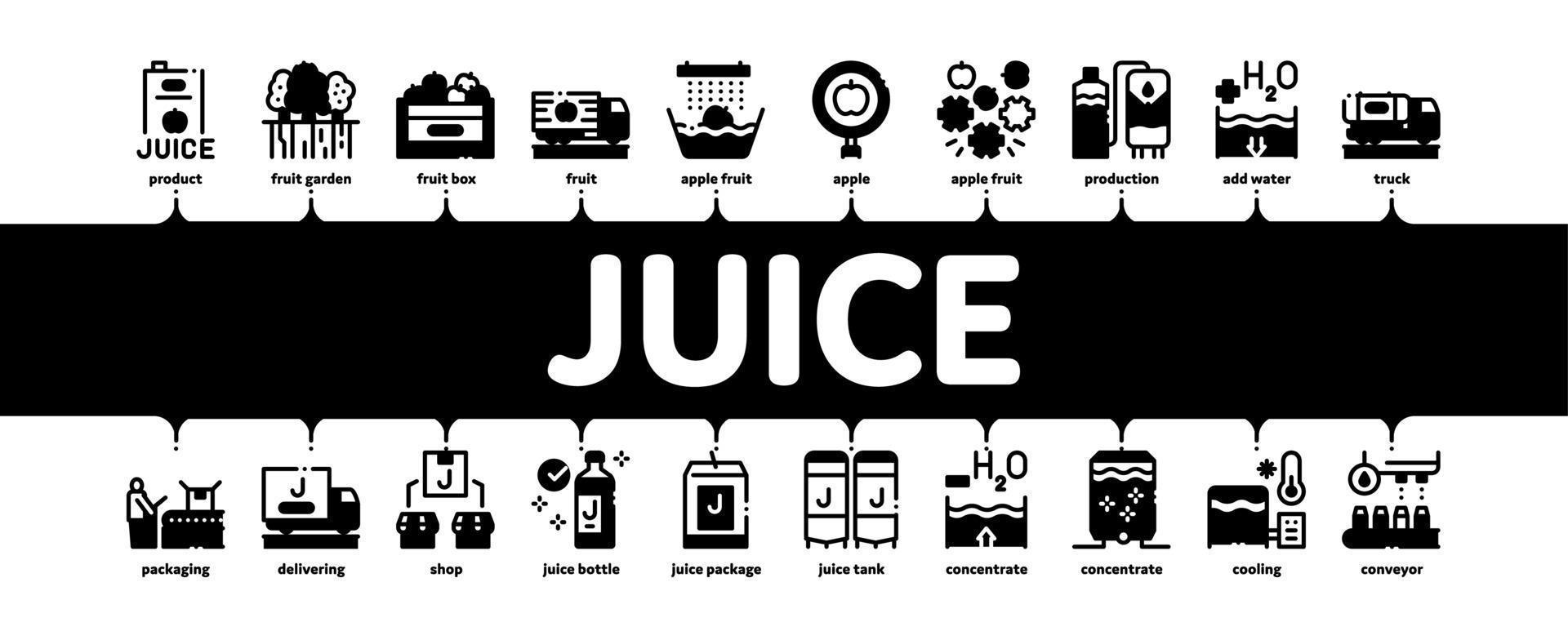 Juice Production Plant Minimal Infographic Banner Vector