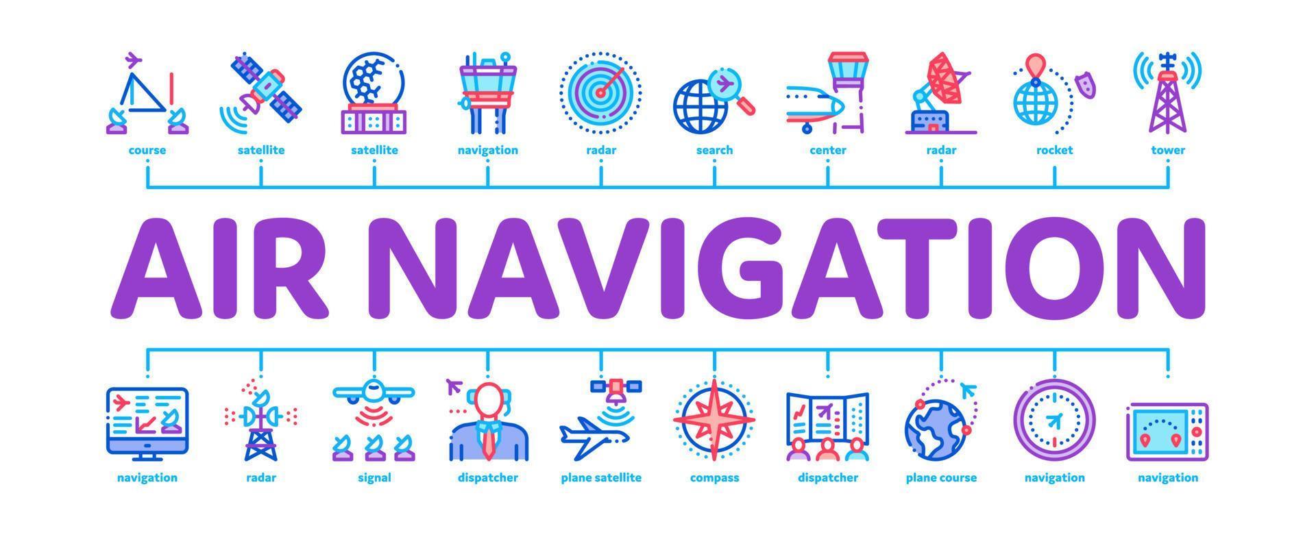 Air Navigation Tool Minimal Infographic Banner Vector