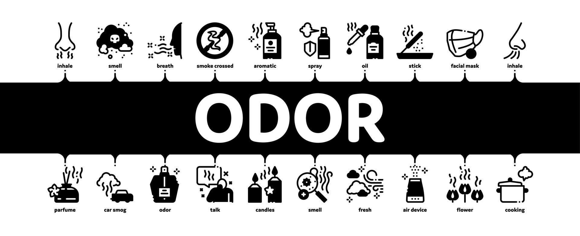 Odor Aroma And Smell Minimal Infographic Banner Vector