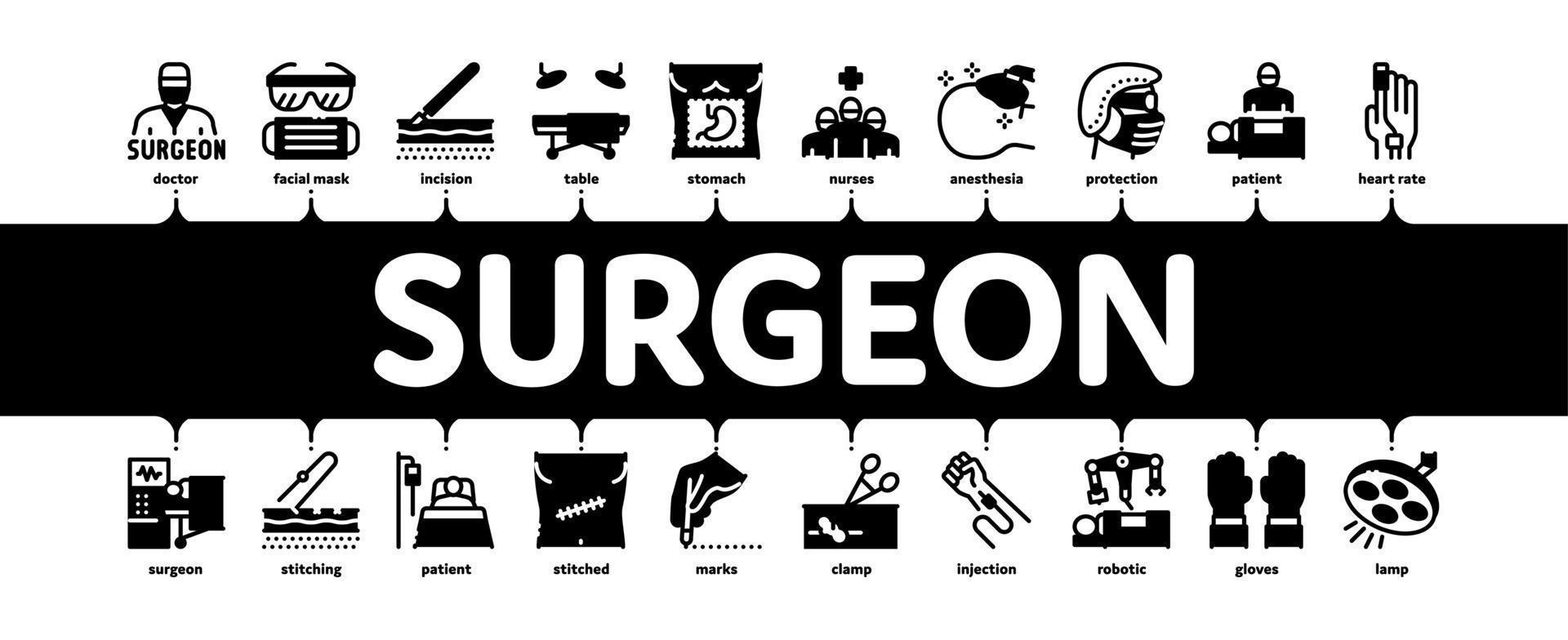 Surgeon Medical Doctor Minimal Infographic Banner Vector