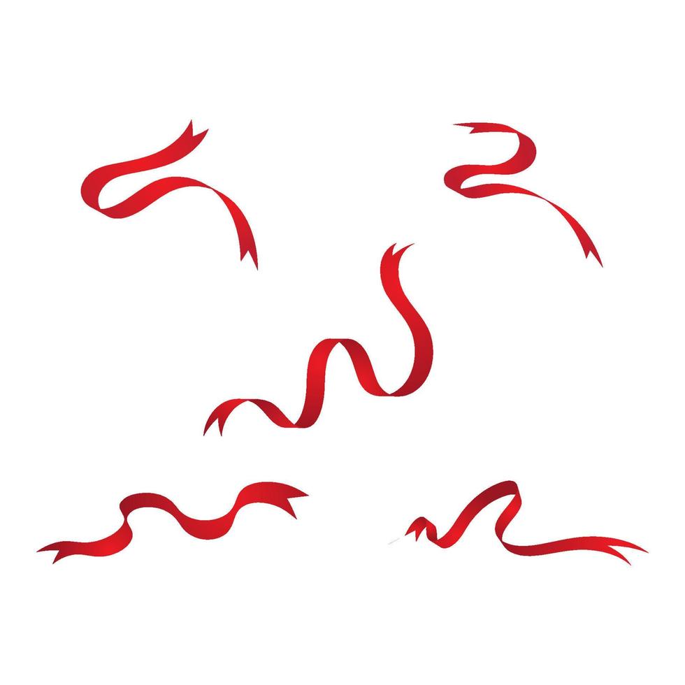 Red ribbon Vector illustration