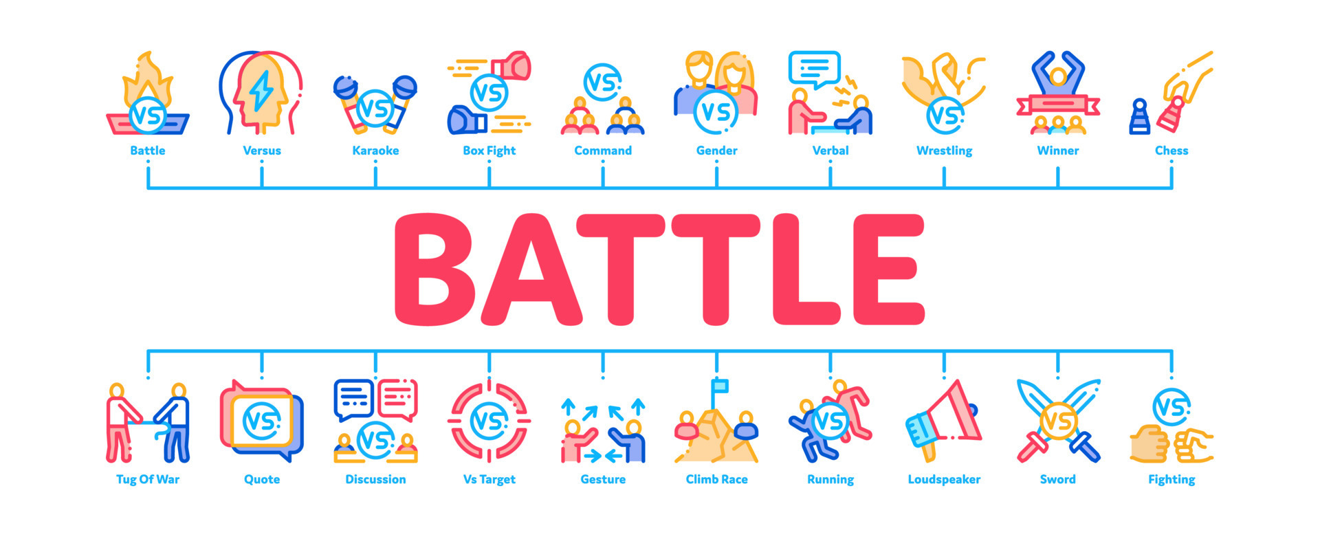 Battle Competition Minimal Infographic Banner Vector 17384078 Vector ...