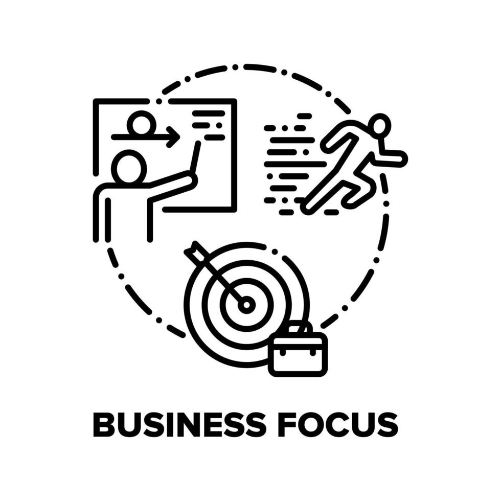 Business Focus Vector Concept Black Illustrations