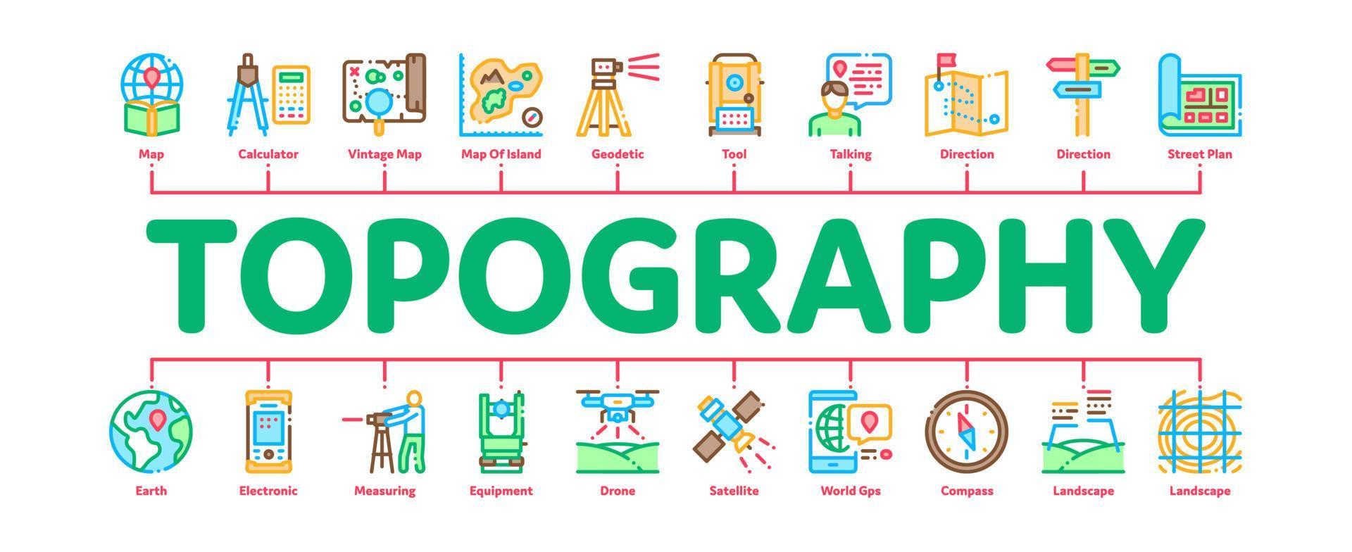 Topography Research Minimal Infographic Banner Vector