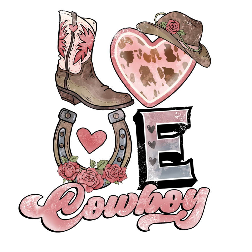 Free Western Valentine's day design cute png tshirts 17384406 PNG with