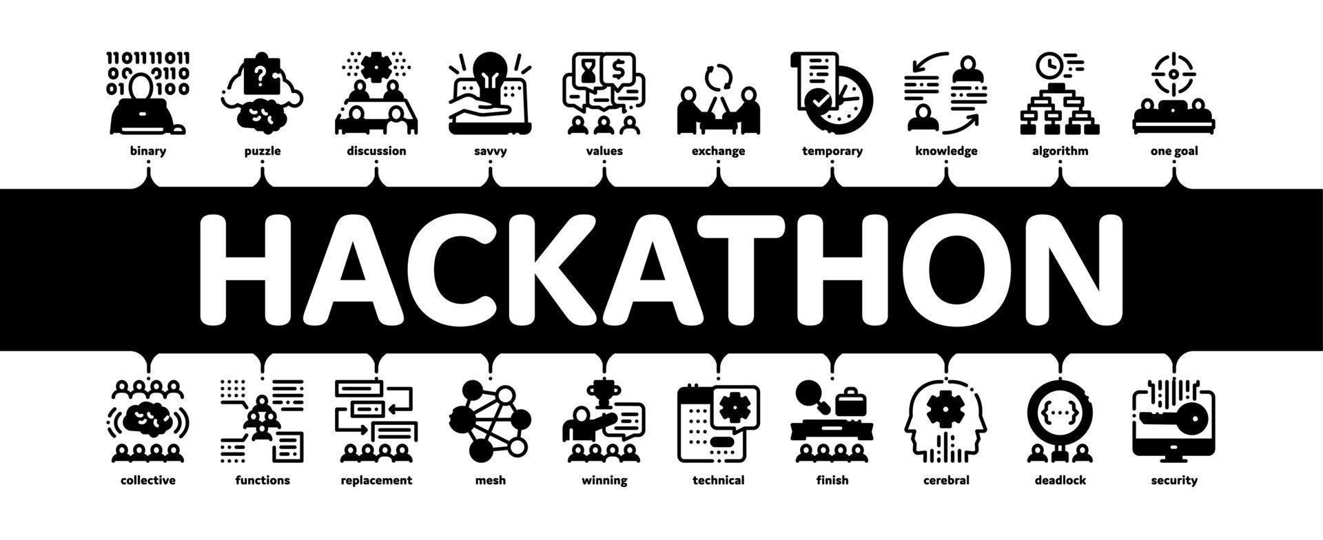 Hackathon Development Minimal Infographic Banner Vector