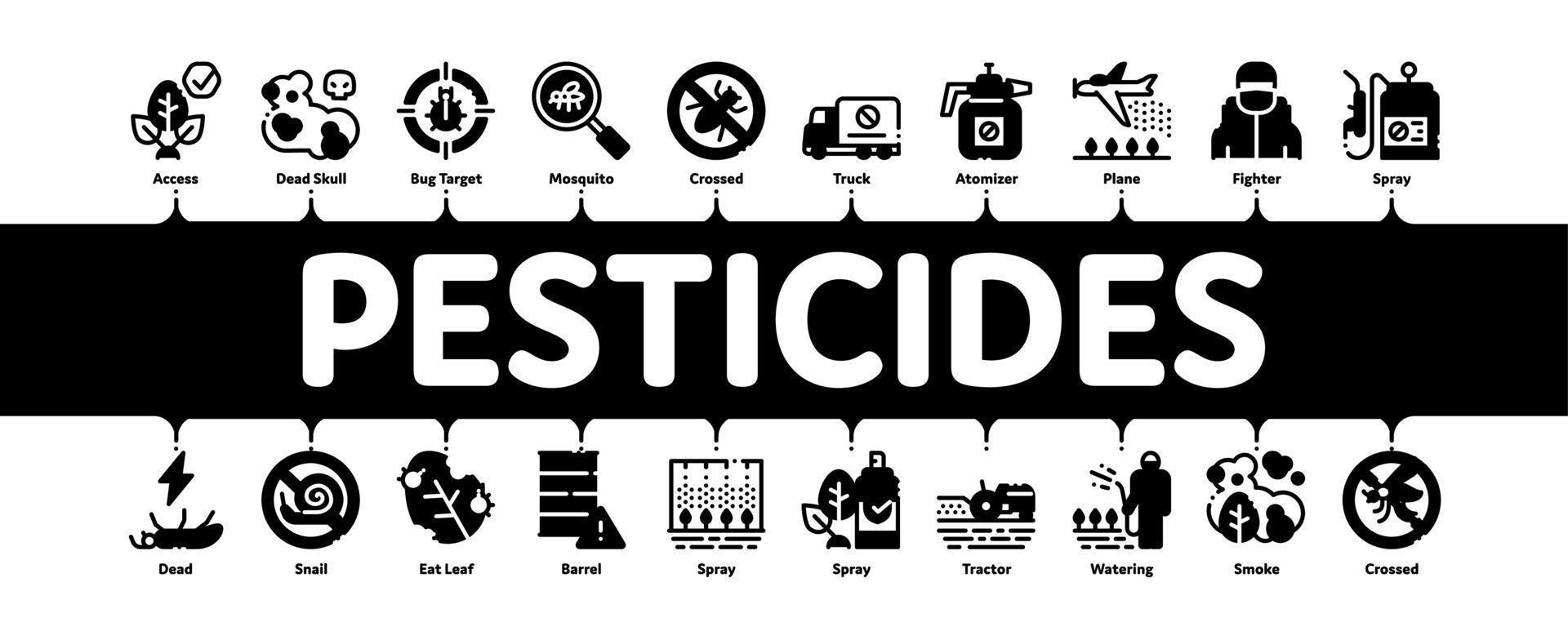 Pesticides Chemical Minimal Infographic Banner Vector