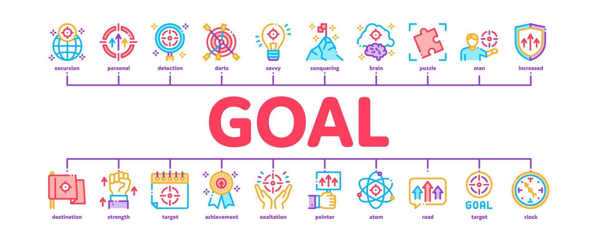 Goal Target Purpose Minimal Infographic Banner Vector