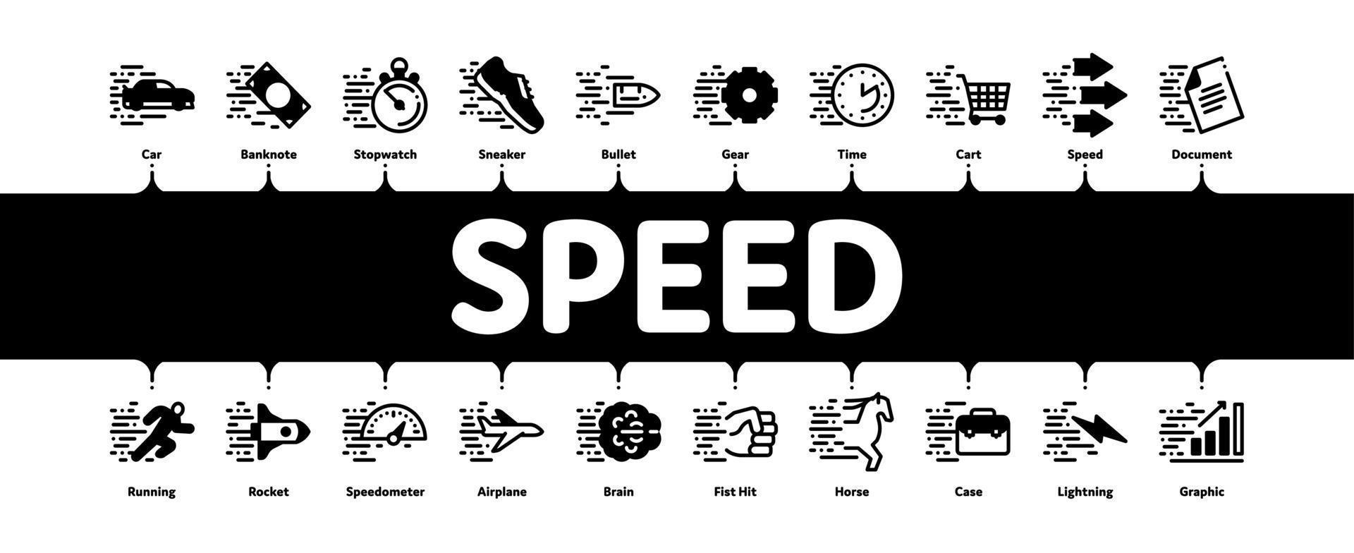 Speed Fast Motion Minimal Infographic Banner Vector