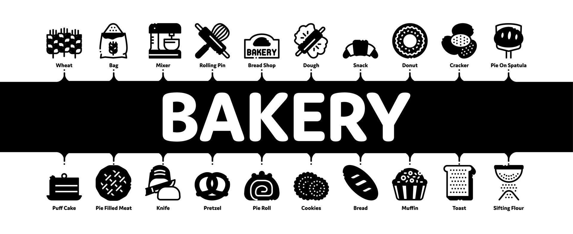 Bakery Tasty Food Minimal Infographic Banner Vector