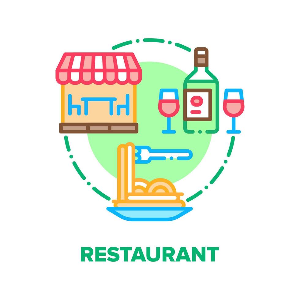 restaurante comida vector concepto color ilustración plana