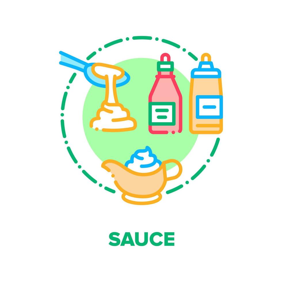 Sauce Flavoring Vector Concept Color Illustration flat