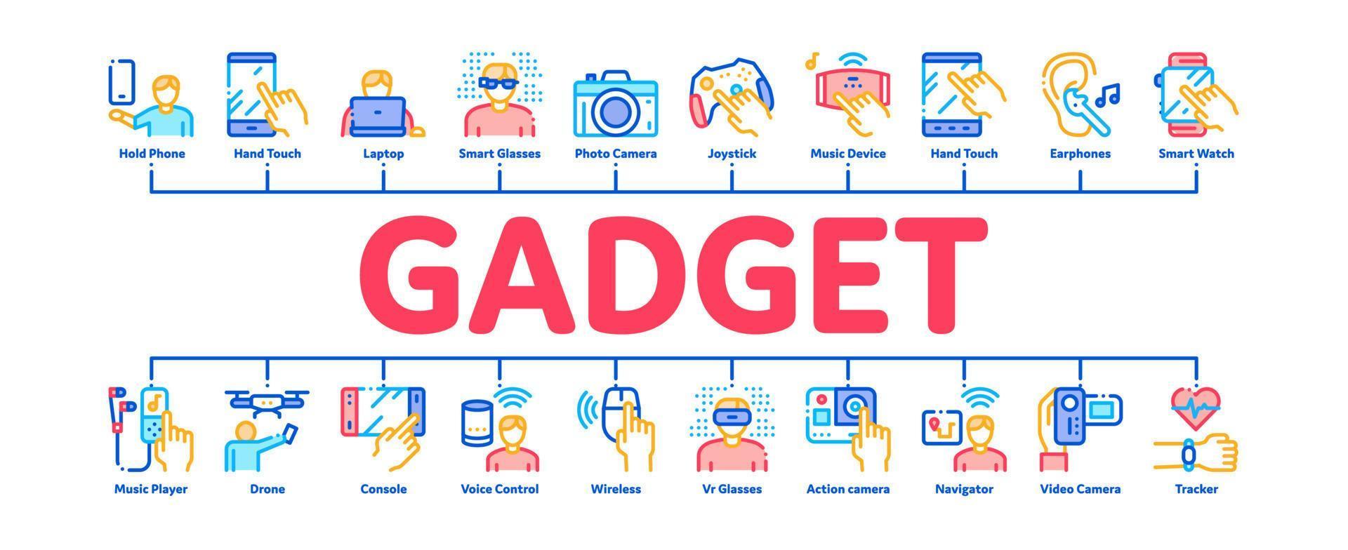 Gadget And Device Minimal Infographic Banner Vector