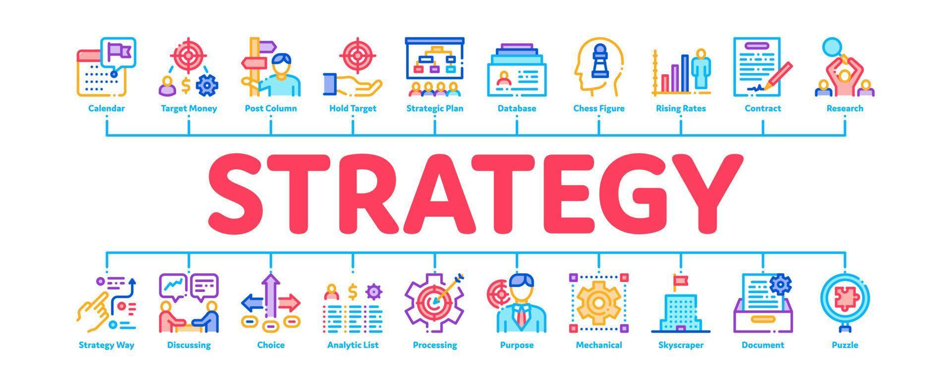 vector de banner infográfico mínimo de trabajo de gerente de estrategia