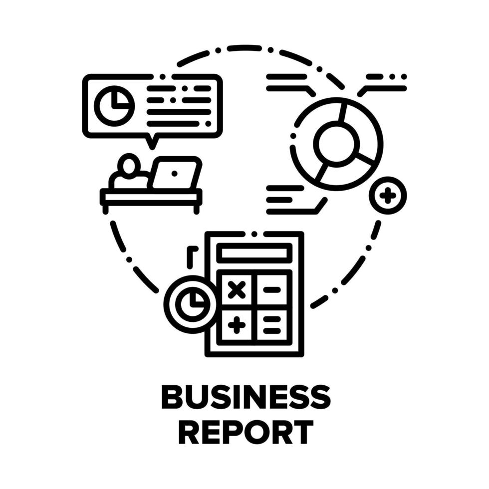 Business Report Vector Concept Black Illustration