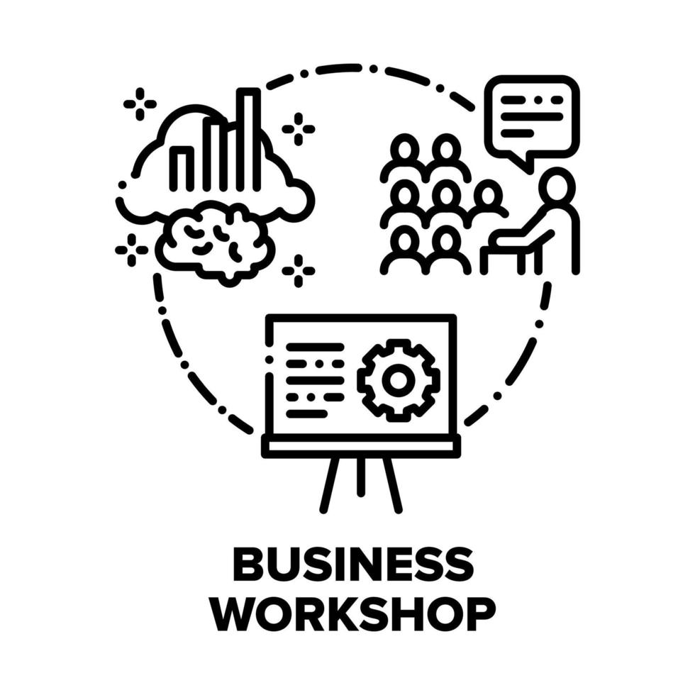 Business Workshop Meeting Vector Concept Black Illustration