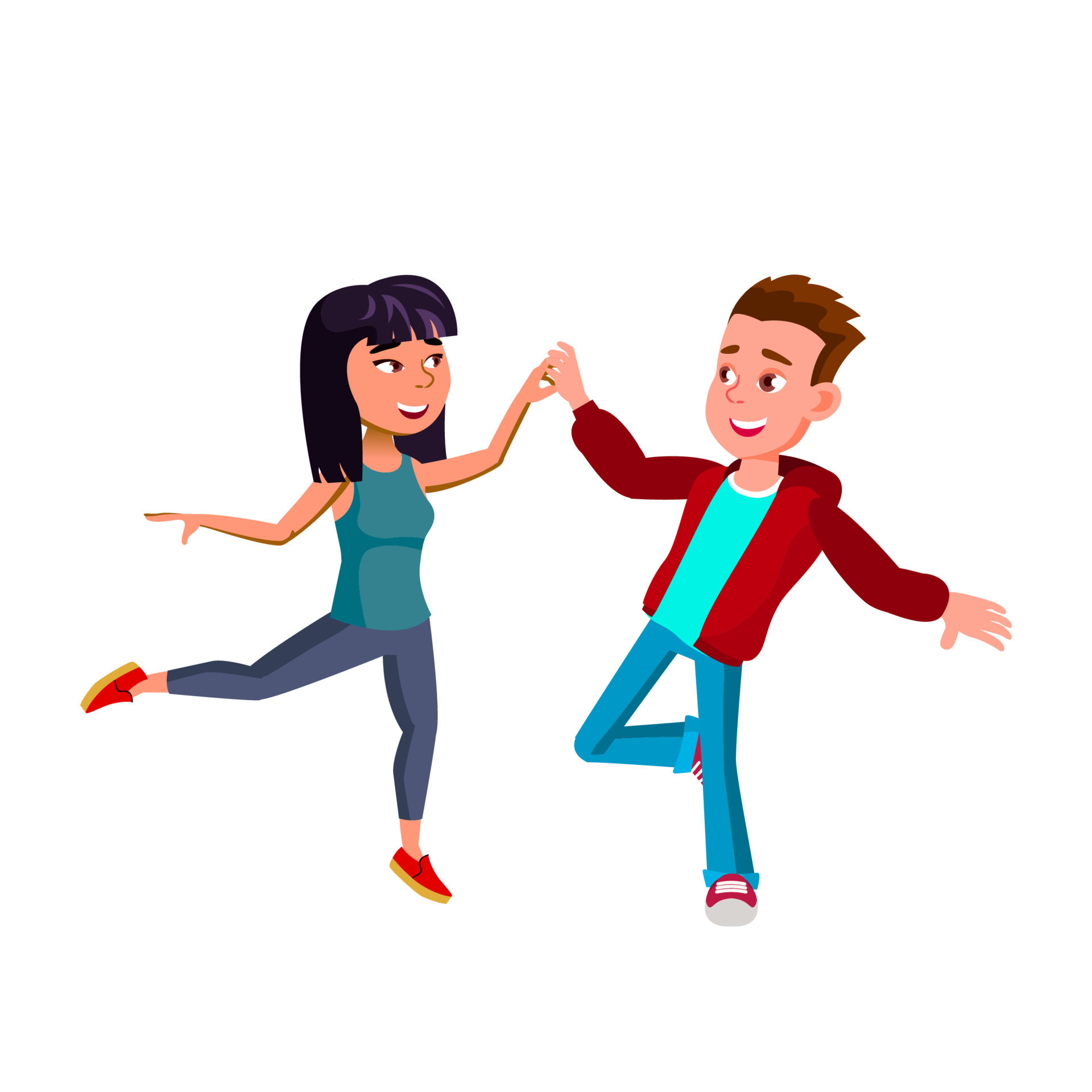 Boy And Girl Kids Couple Dancers Dancing Vector 17384958 Vector Art at ...