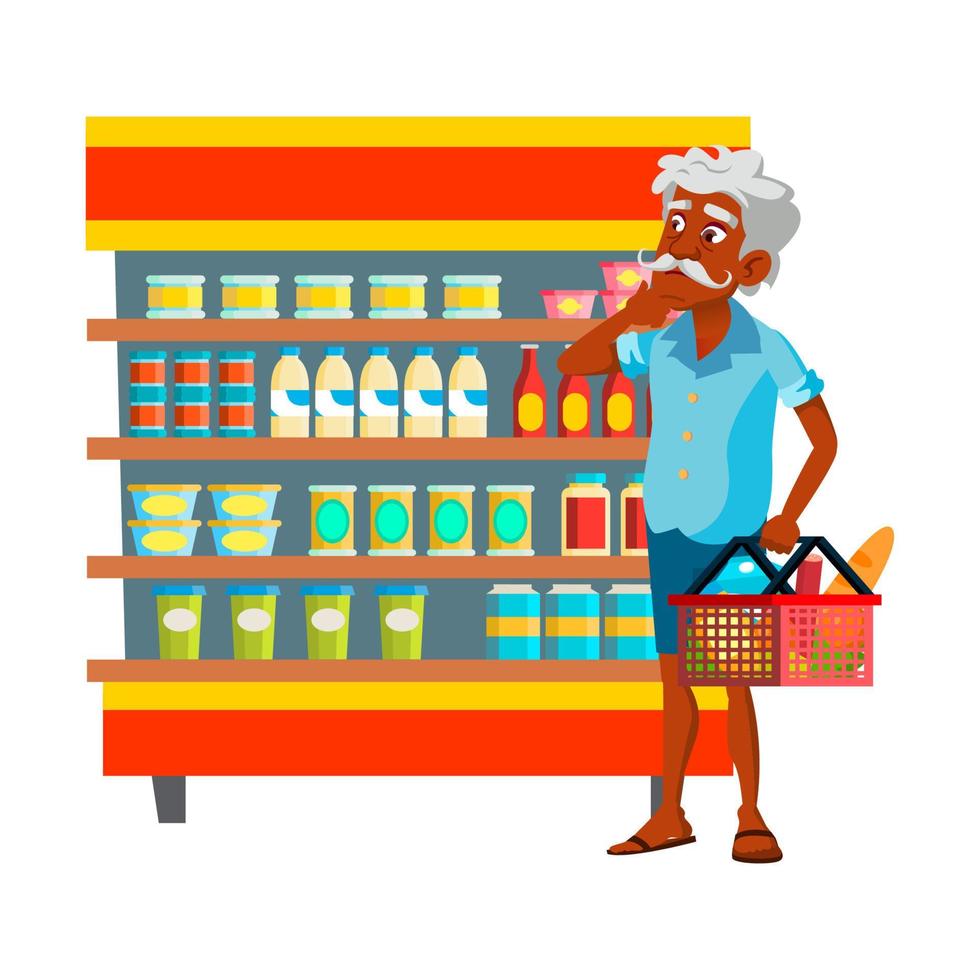 Thinking old man pensioner vector