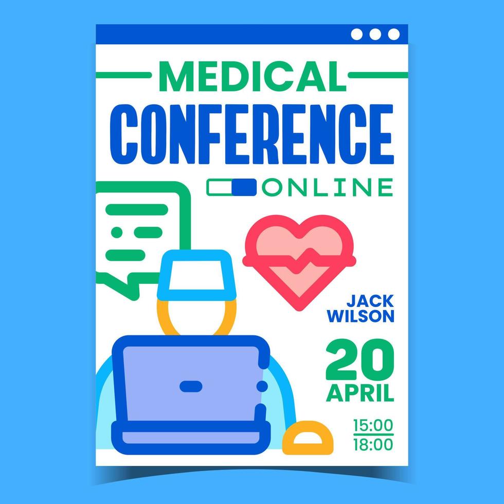 Online Medical Conference Promotion Banner Vector