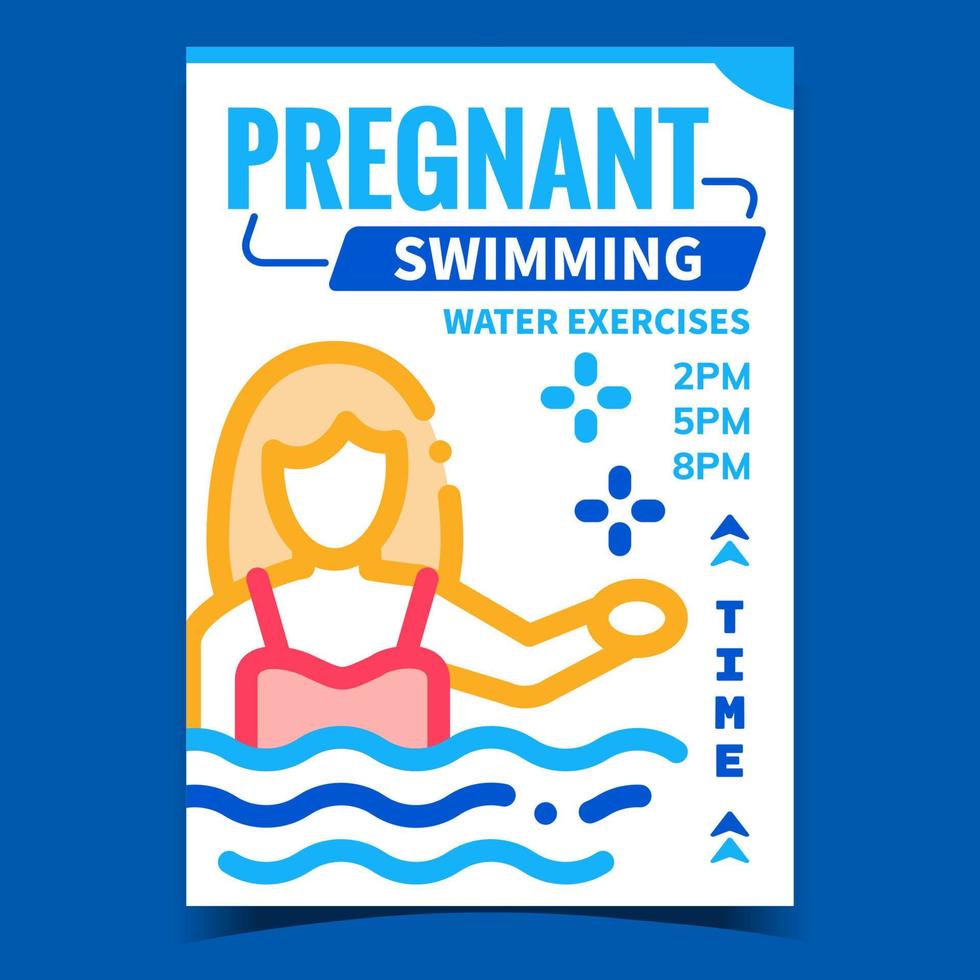 Pregnant Swimming Creative Promo Poster Vector