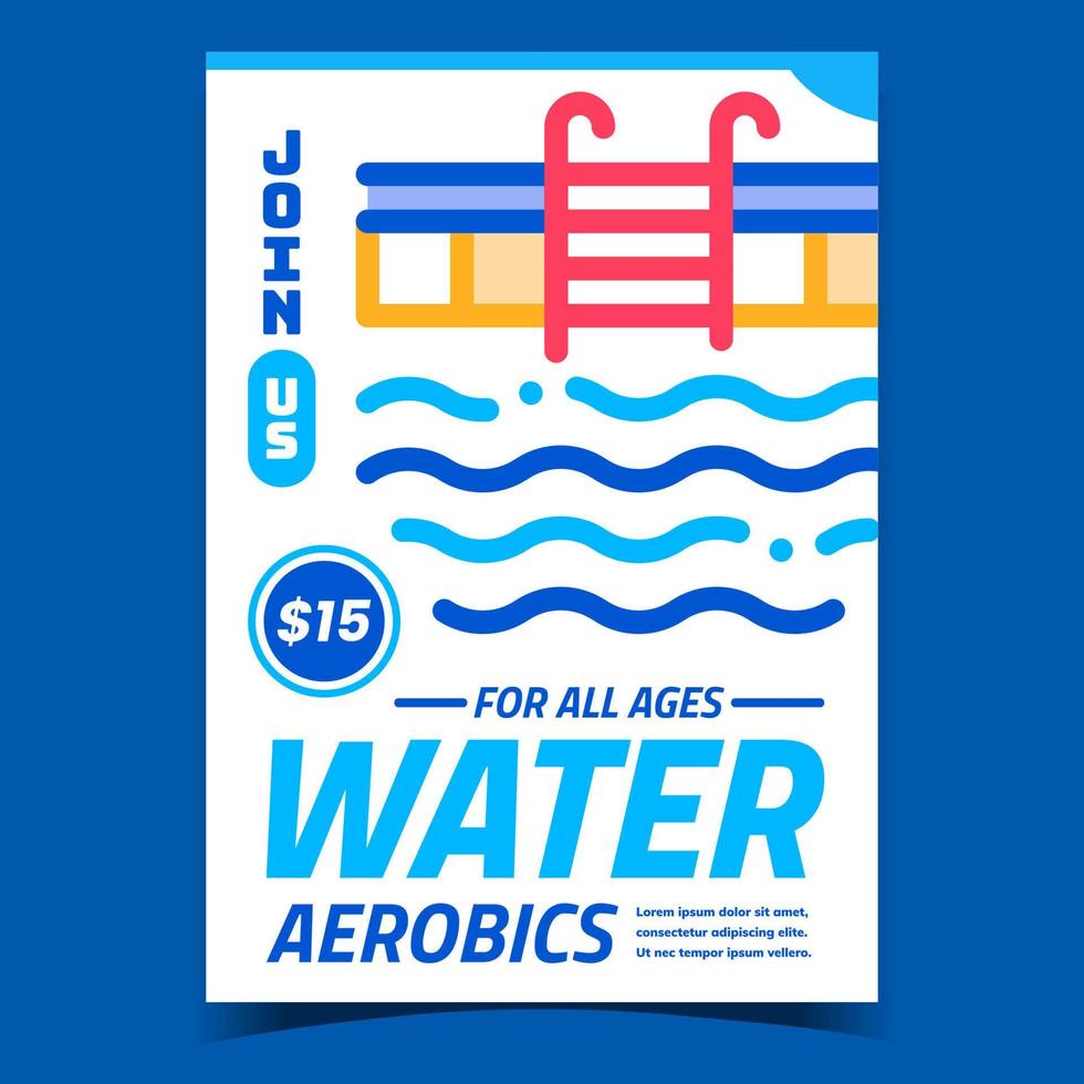 Water Aerobics Creative Promotional Banner Vector