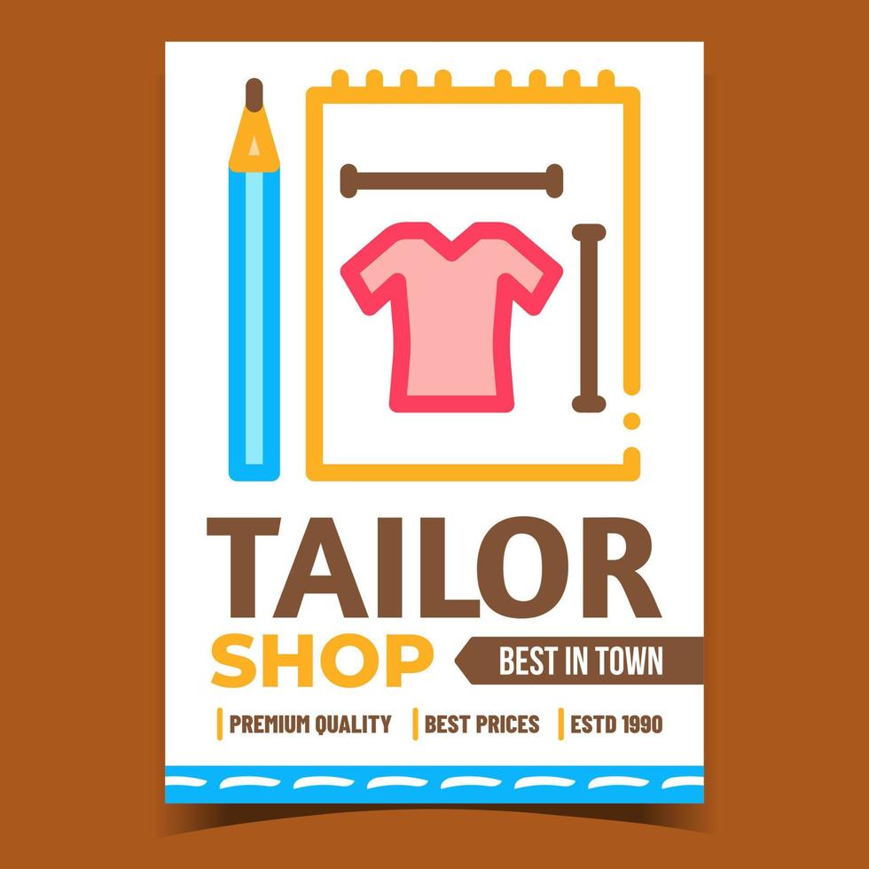 Tailor Shop Creative Advertising Banner Vector