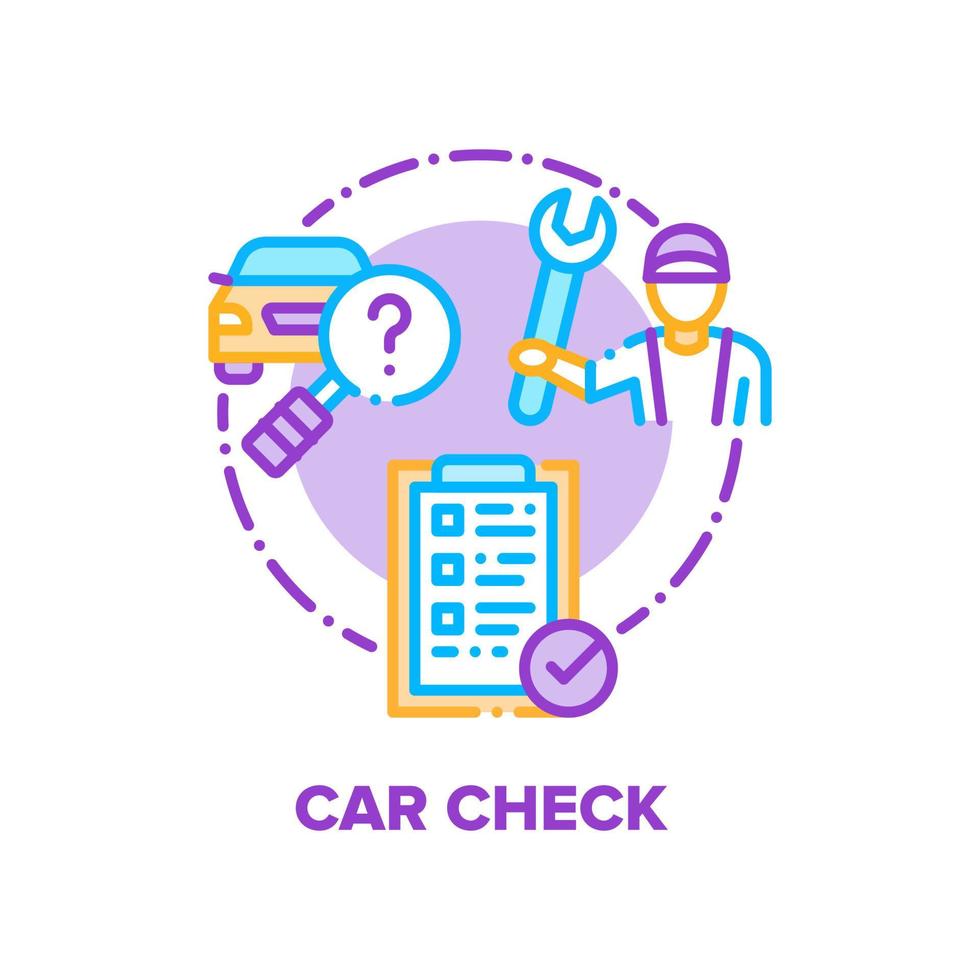 Car Check Repair Service Vector Concept Color