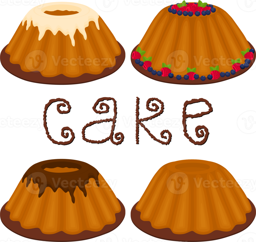 Various sweet tasty cake png