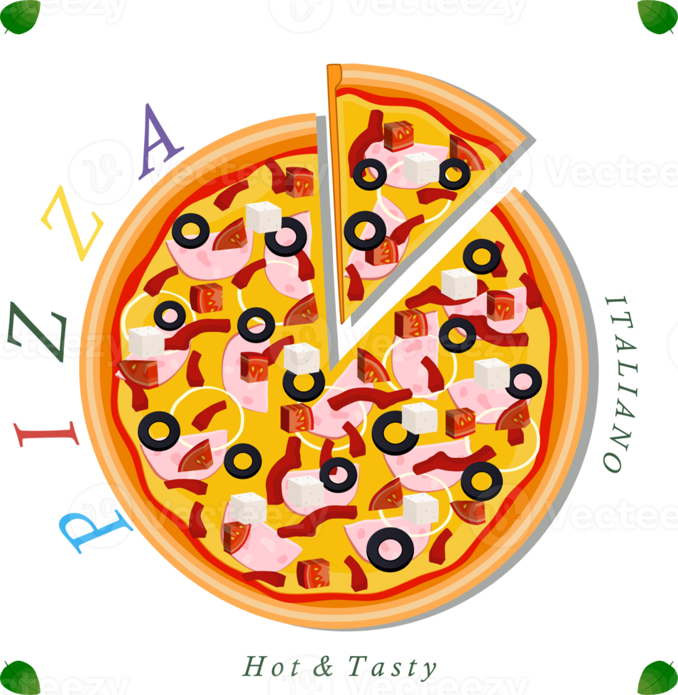 Various sweet tasty pizza png
