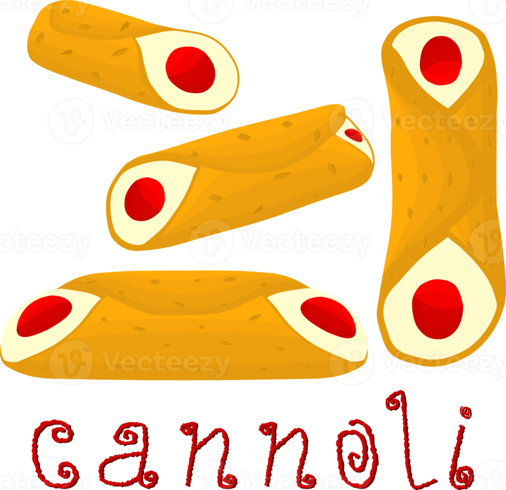 Various sweet tasty cannoli png