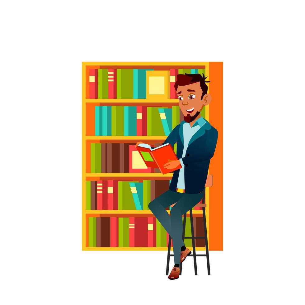 teen boy reading book vector