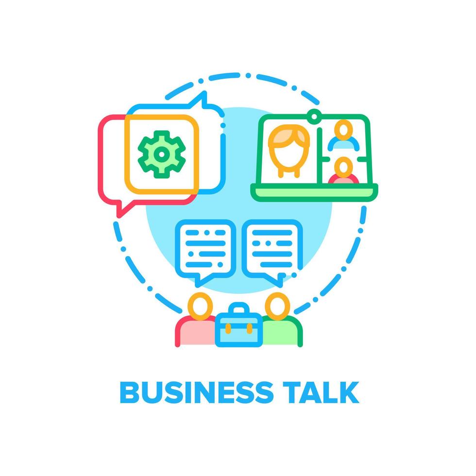 Business Talk Vector Concept Color Illustration