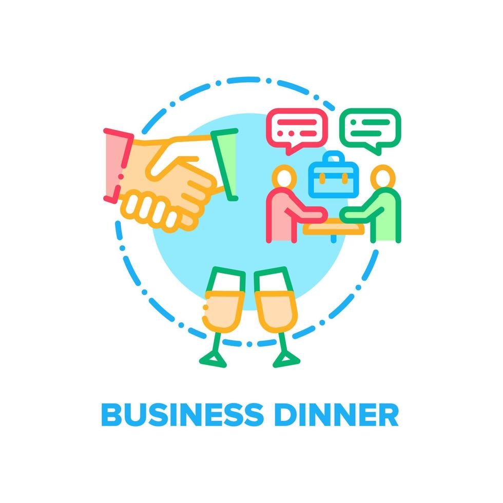 Business Dinner Vector Concept Color Illustration