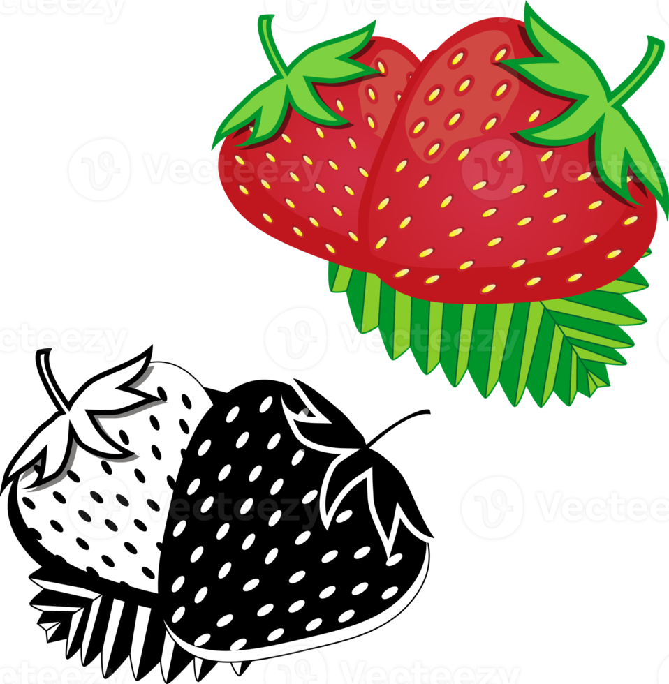 Sweet juicy tasty natural eco product strawberry png