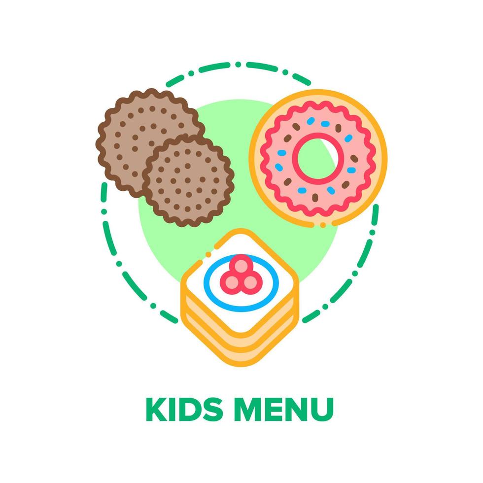 Kids Menu Cafe Vector Concept Color Illustration